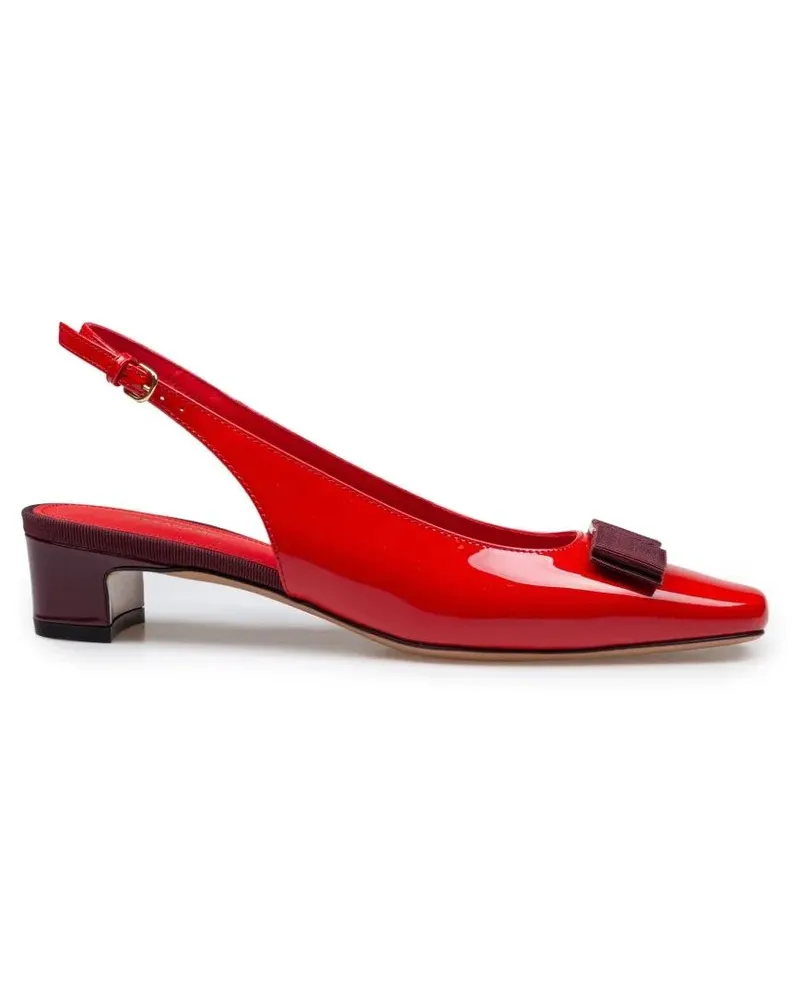 Ferragamo Hohe Schuhe Patent Leather Red Slingback Rivalda rot Rot