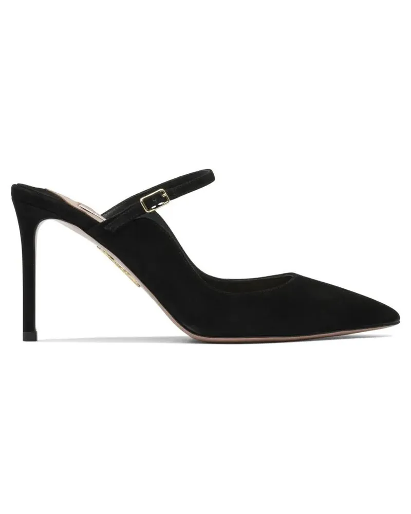 Aquazzura Hohe Schuhe Pointed Toe Pumps With Ankle Strap schwarz Schwarz