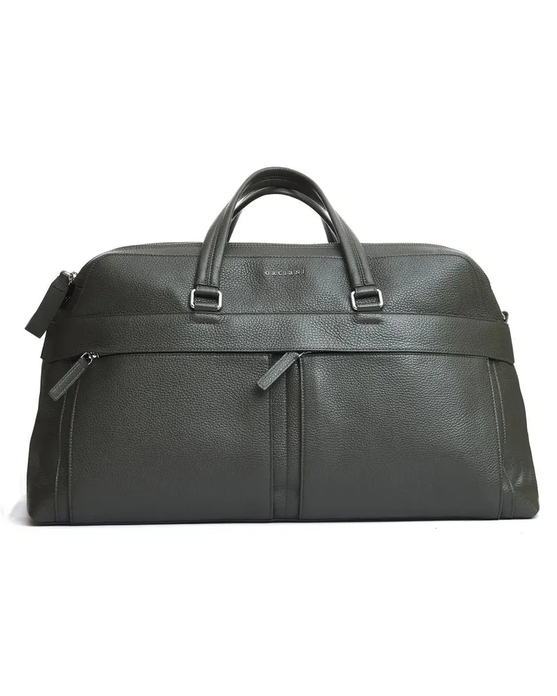 Orciani Koffer Olive Green Leather Travel Bag grün Grün
