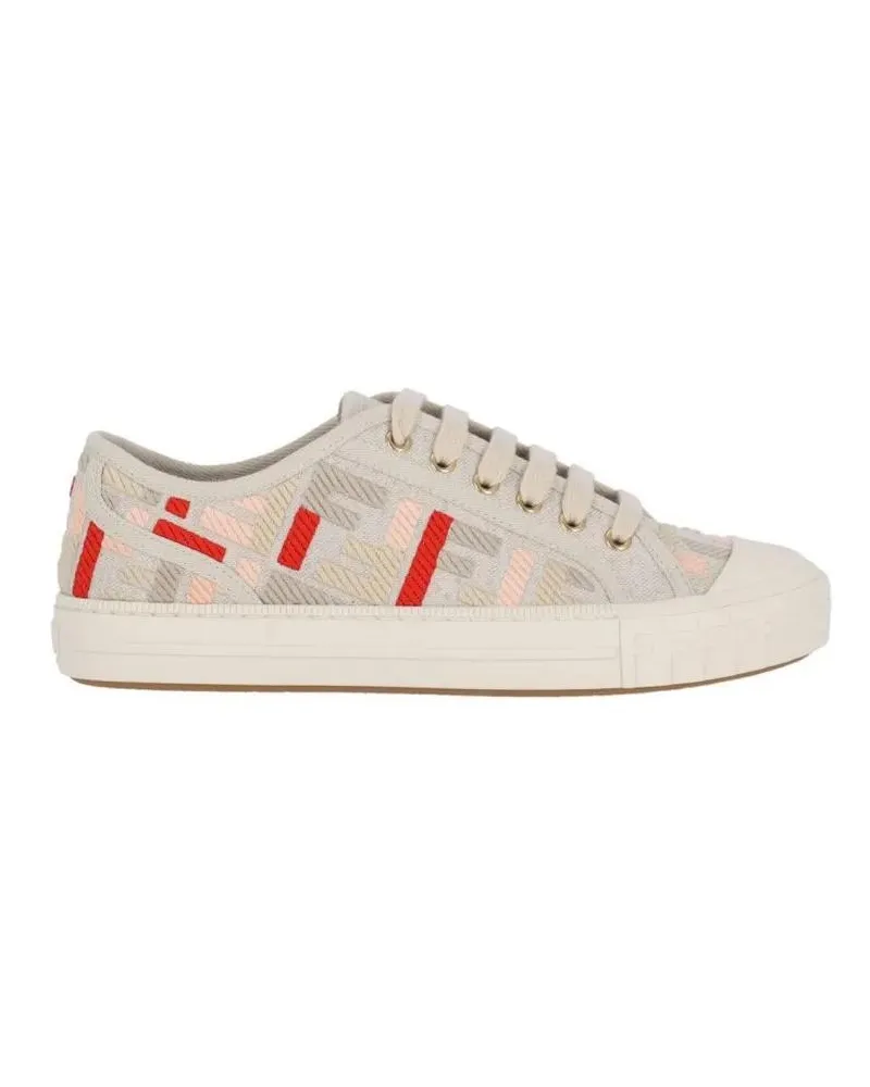 Fendi Low-Top Sneaker Beige Low-Top Sneakers With Smooth Finish And Subt beige Beige