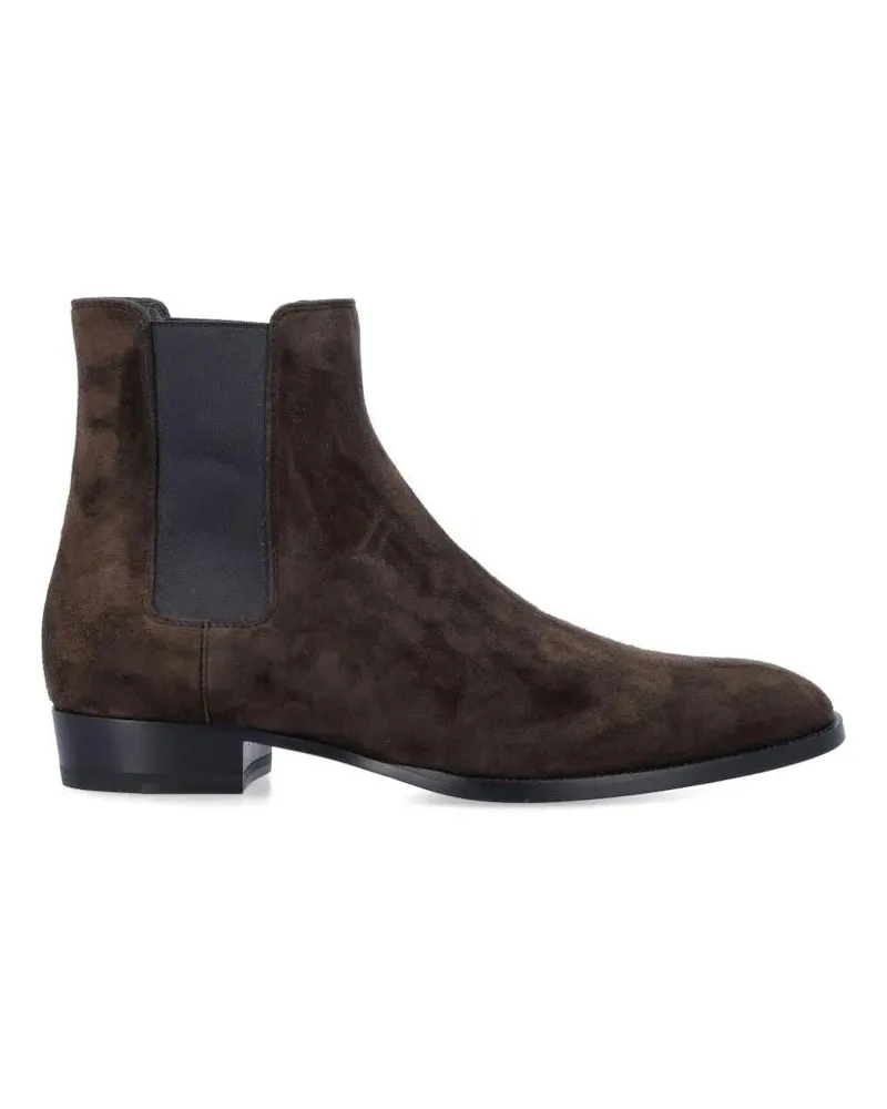Saint Laurent Stiefel Wyatt Chelsea Boots braun Braun