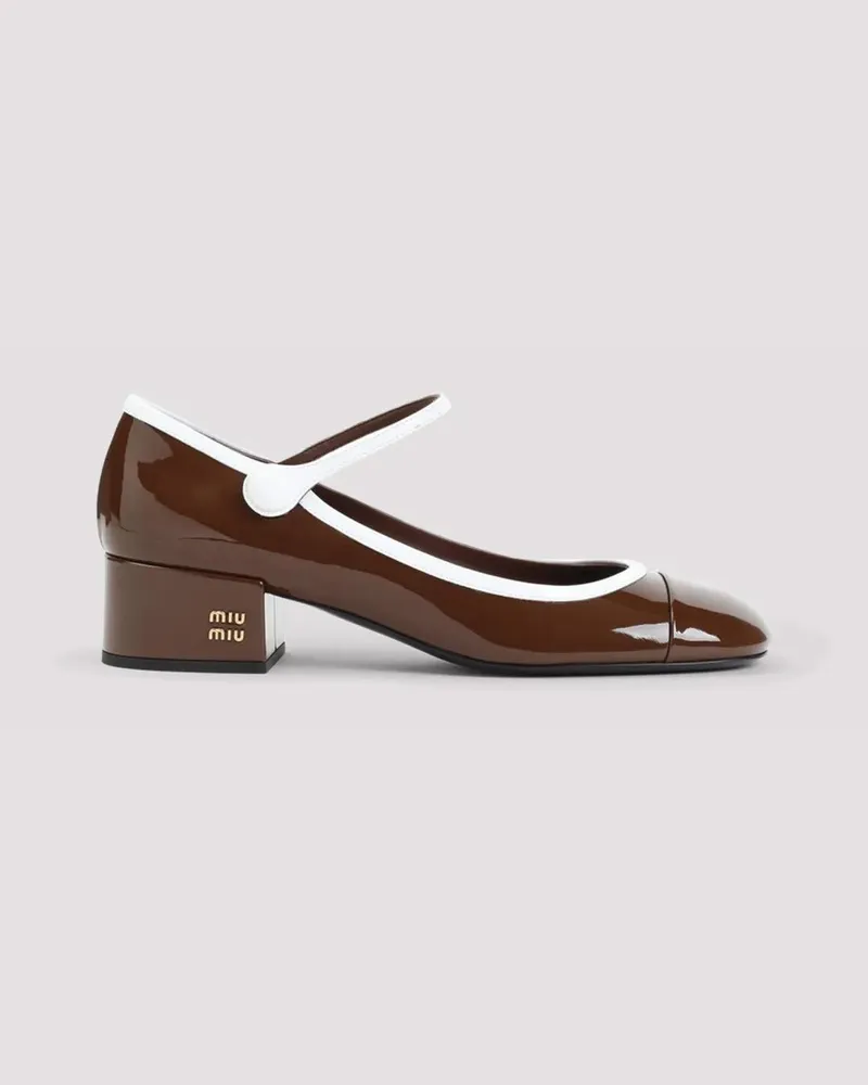 Miu Miu Sandalen Calf Leather Pumps braun Braun