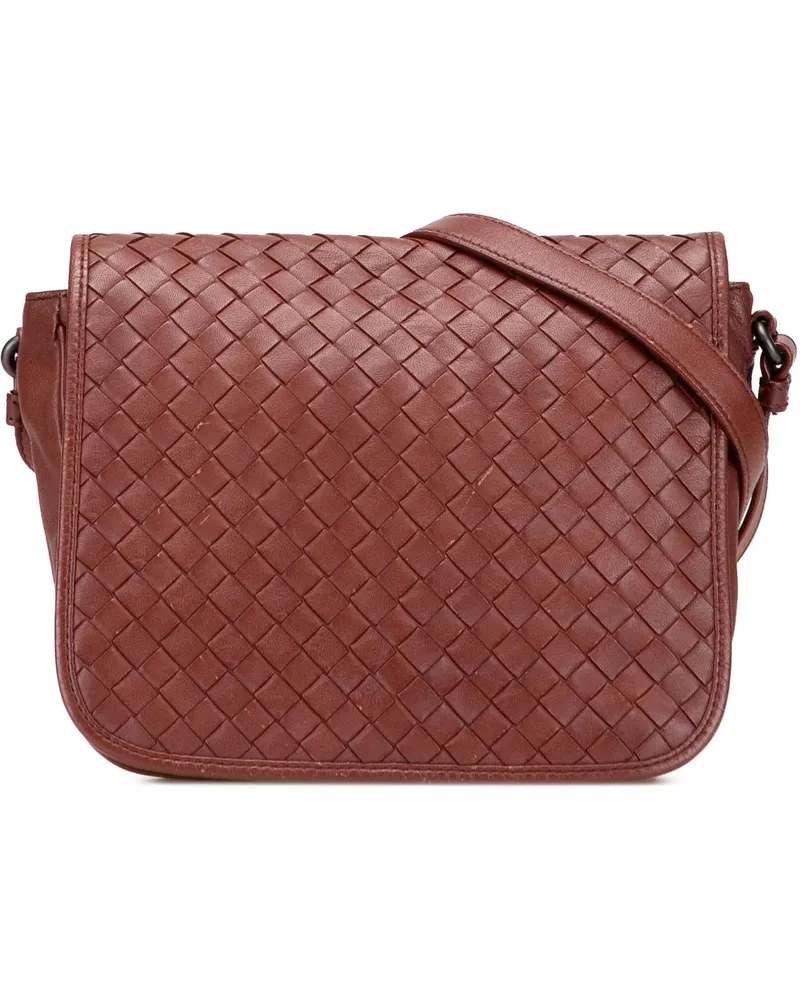 Bottega Veneta Hobo Bags Nappa Intrecciato Flap Crossbody rot Rot