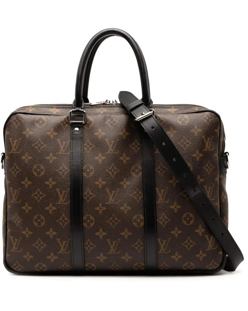 Louis Vuitton Crossbody Bags Monogram Macassar Porte Documents Voyage braun Braun