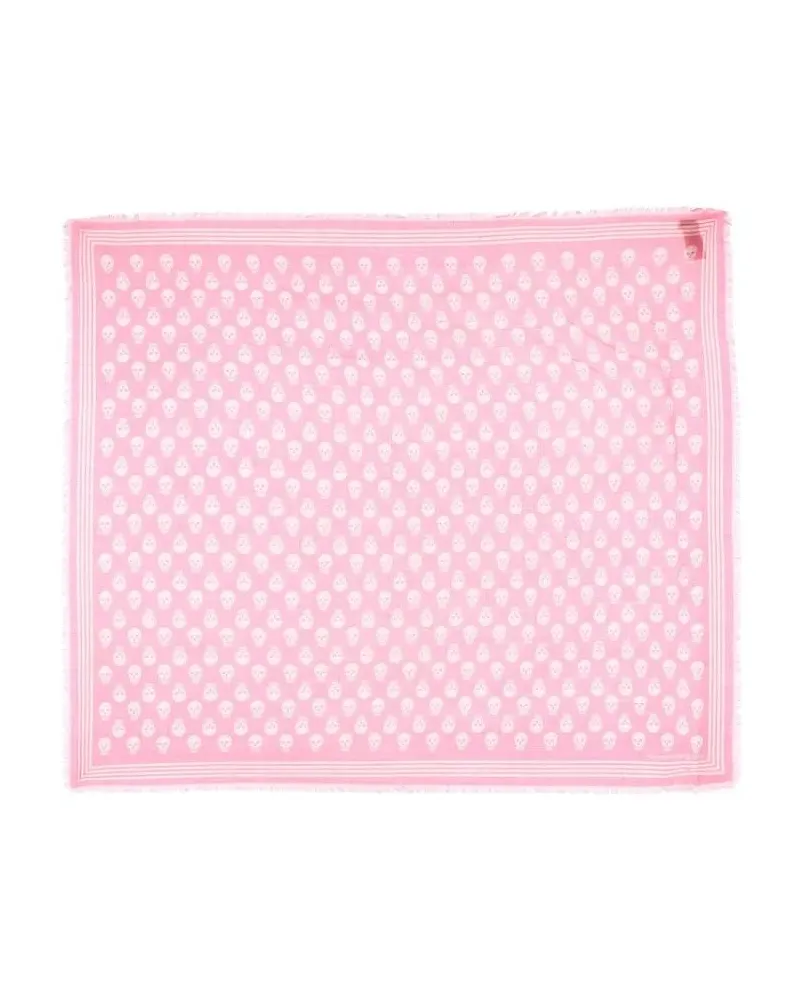 Alexander McQueen Tücher & Schals Biker Skull Print Scarf pink Rosa