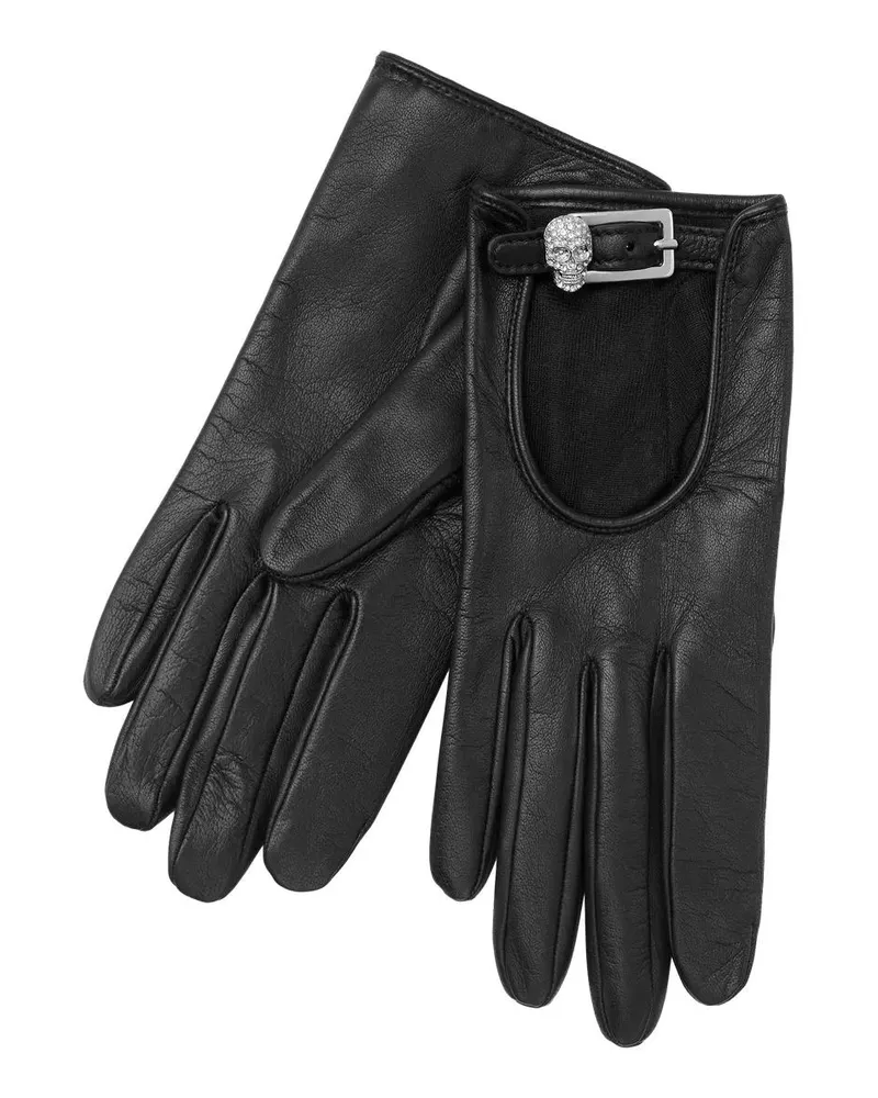 Philipp Plein Handschuhe Handschuhe Skull Mit Schmucksteinen schwarz Schwarz
