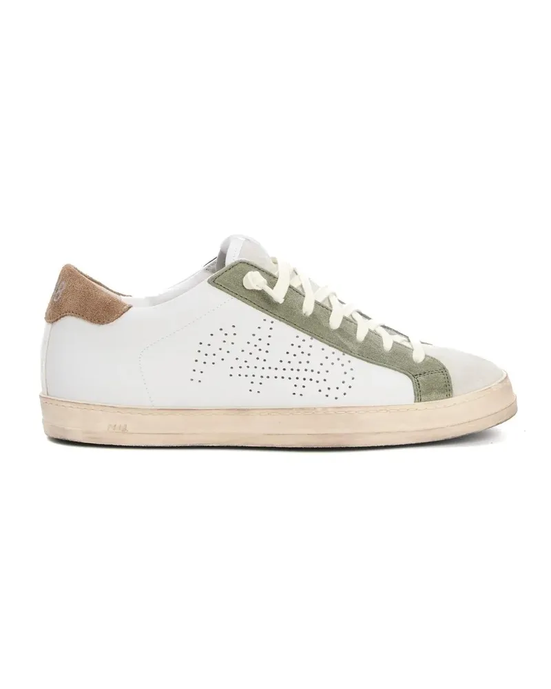 P448 Low-Top Sneaker Pelle Bianca E Camoscio Salvia Sneakers weiß Weiß