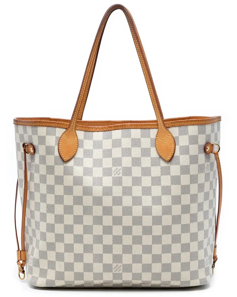 Louis Vuitton Shopper Damier Azur Neverfull MM weiß Weiß