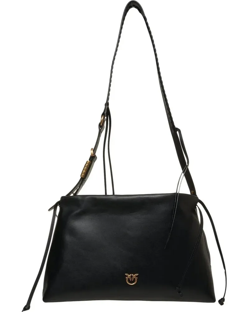 Pinko Clutches Leather maxi clutch schwarz Schwarz