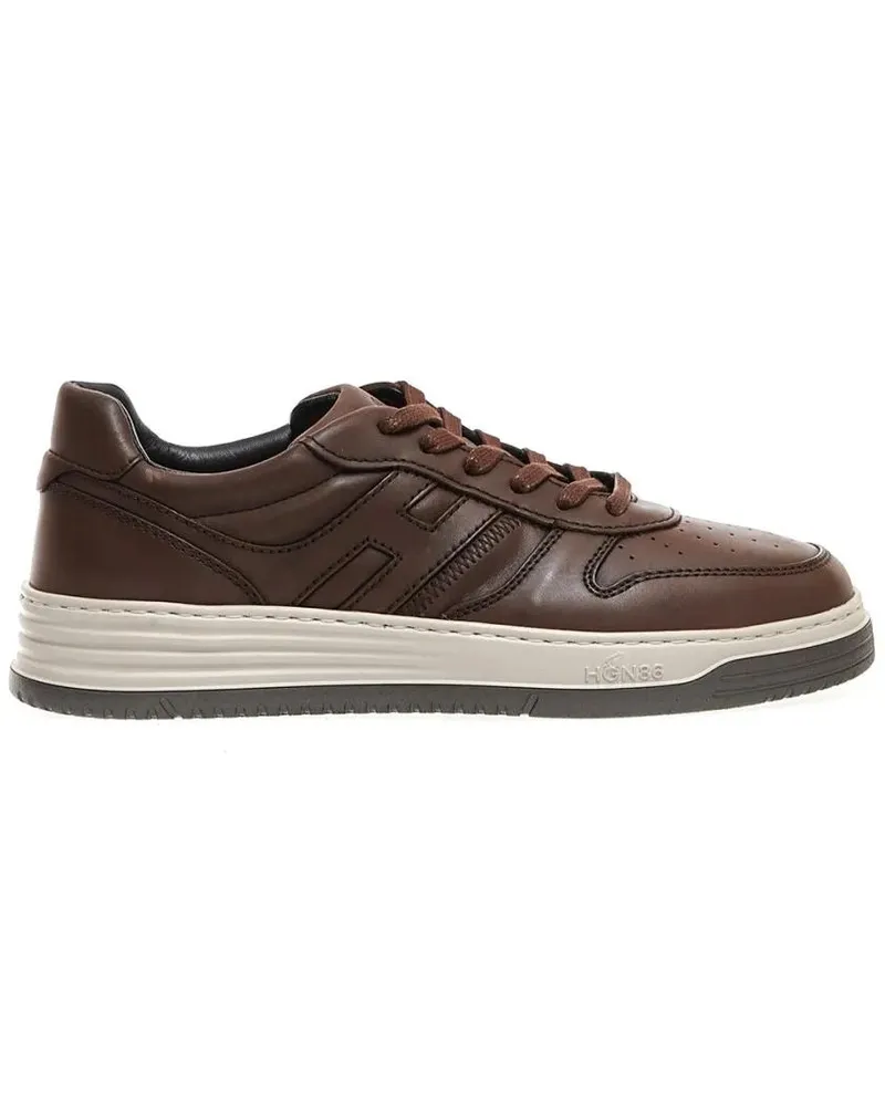 Hogan Low-Top Sneaker Brown Leather Basket Sneakers braun Braun