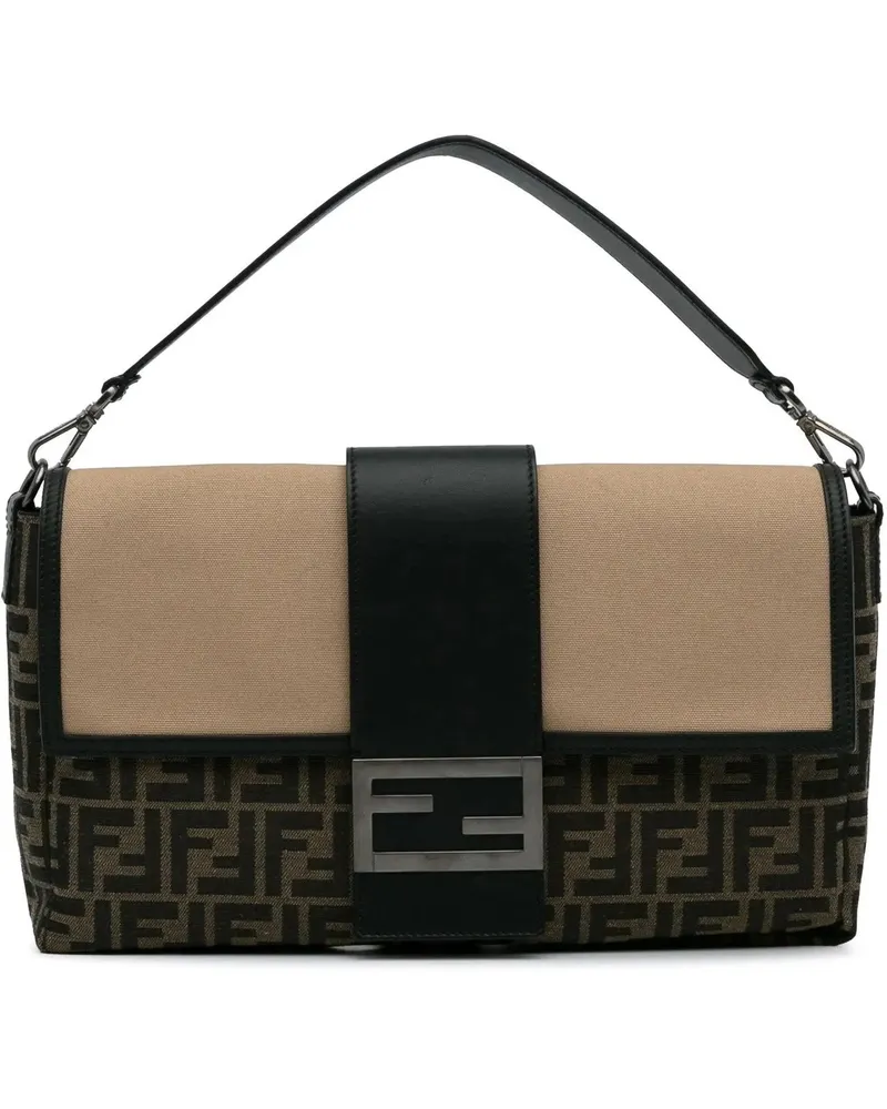Fendi Hobo Bags 2012 Large Zucca Canvas Convertible Belt Baguette braun Braun