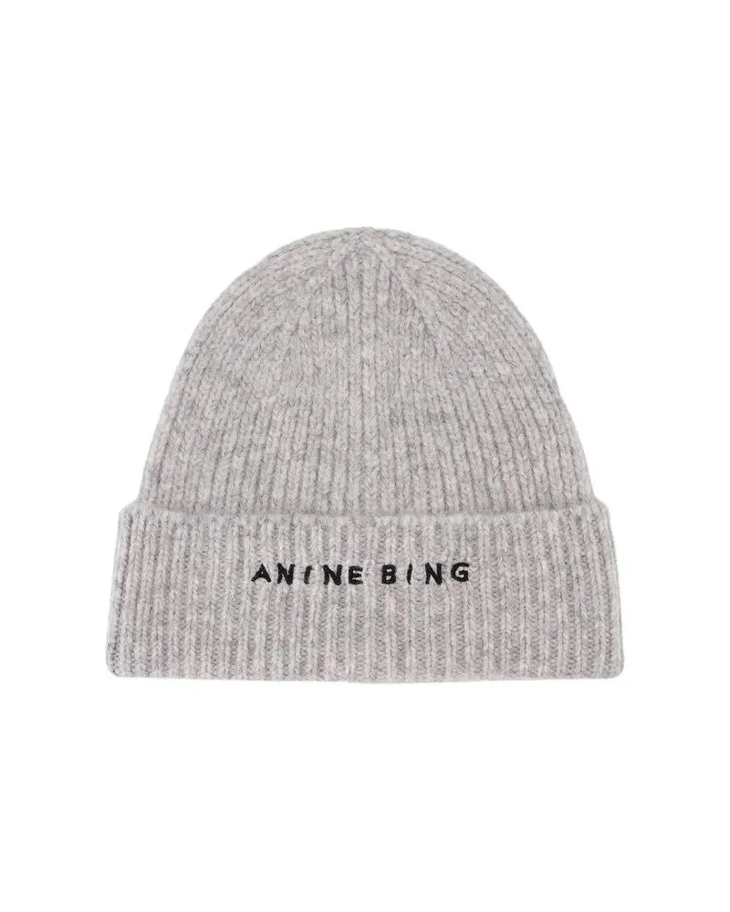 Anine Bing Caps & Mützen Elia Beanie - Wool - Grey grau Grau