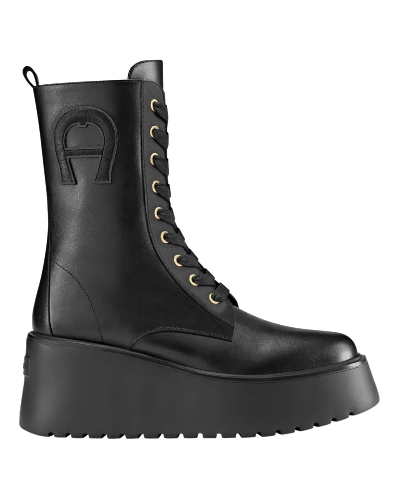 Aigner Stiefeletten plateau bootie with lacing Plateau Bootie 2B schwarz Schwarz