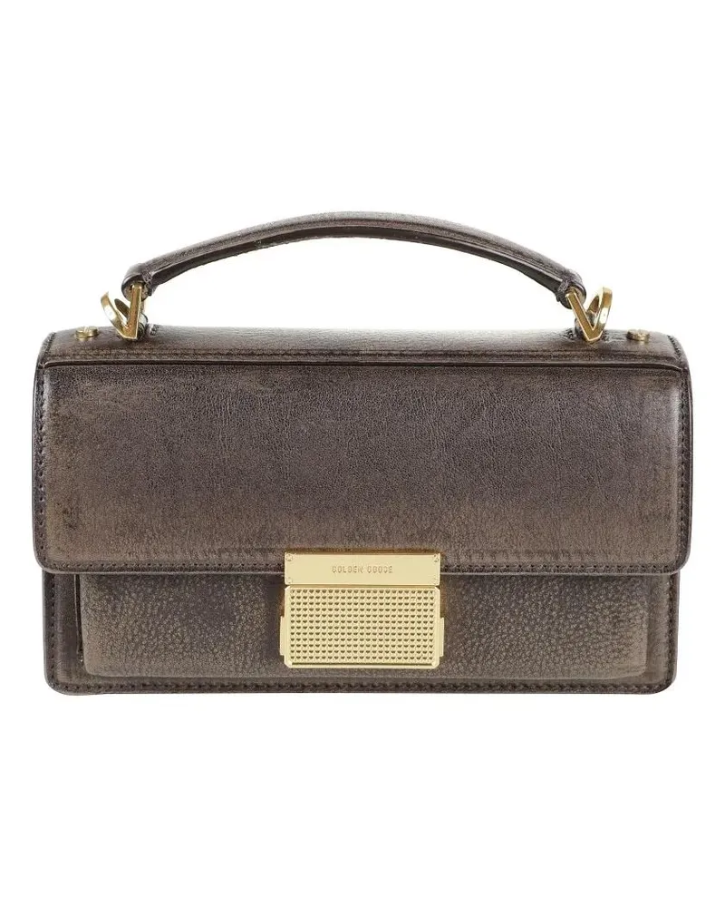 Golden Goose Crossbody Bags Structured Dark Brown Handbag With Gold-Tone Clasp grau Grau