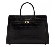Tote Honoré Nadine Croco Black Calfskin Leather Handbag