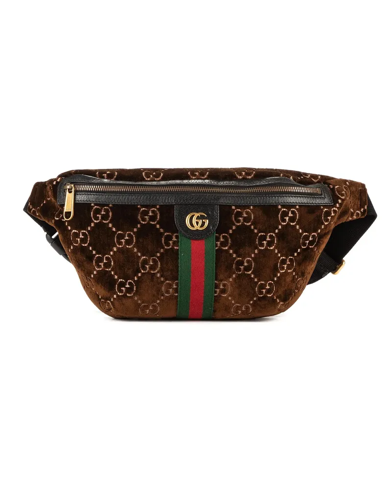 Gucci Crossbody Bags GG Velvet Ophidia Belt braun Braun