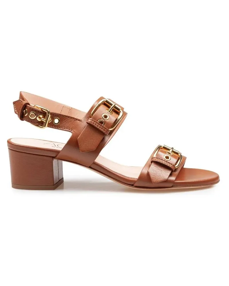 Attilio Giusti Leombruni Sandalen Brandy Leather Sandals With Maxi Buckles braun Braun
