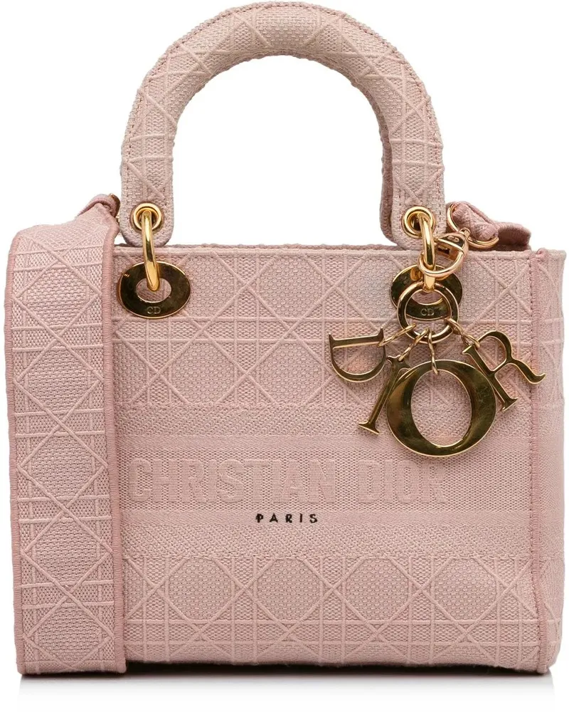 Dior Crossbody Bags 2020 Medium Cannage Lady D-Lite rosa Gold