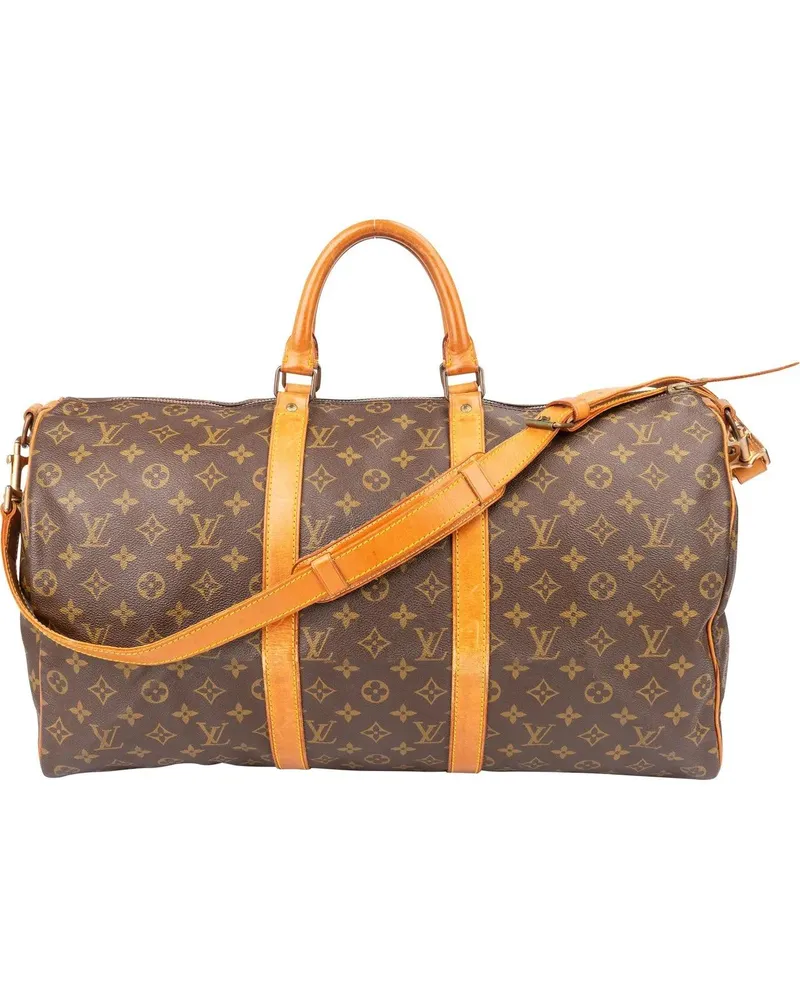Louis Vuitton Crossbody Bags  Canvas Monogram Keepall 50 Bandoulie braun Braun