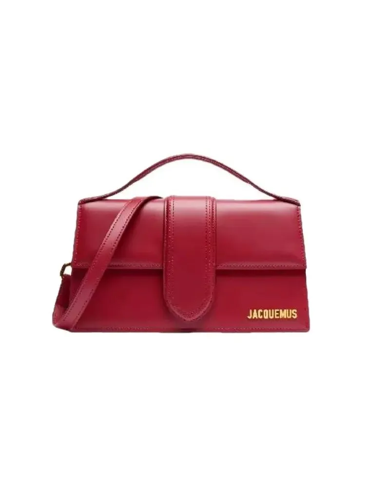 Jacquemus Hobo Bags Polished Leather Shoulder Bag With Flap Closure rot Rot