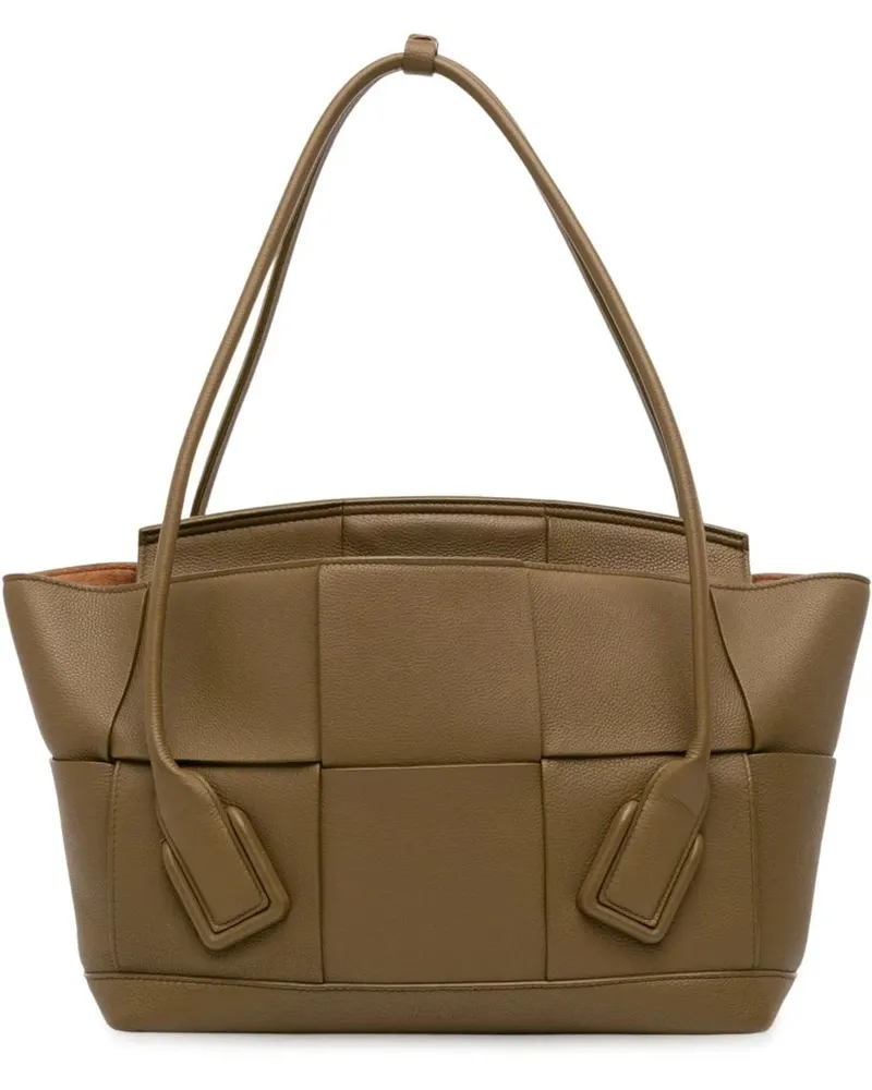 Bottega Veneta Shopper Medium Grained Calfskin Maxi Intrecciato Arco Bag braun Braun