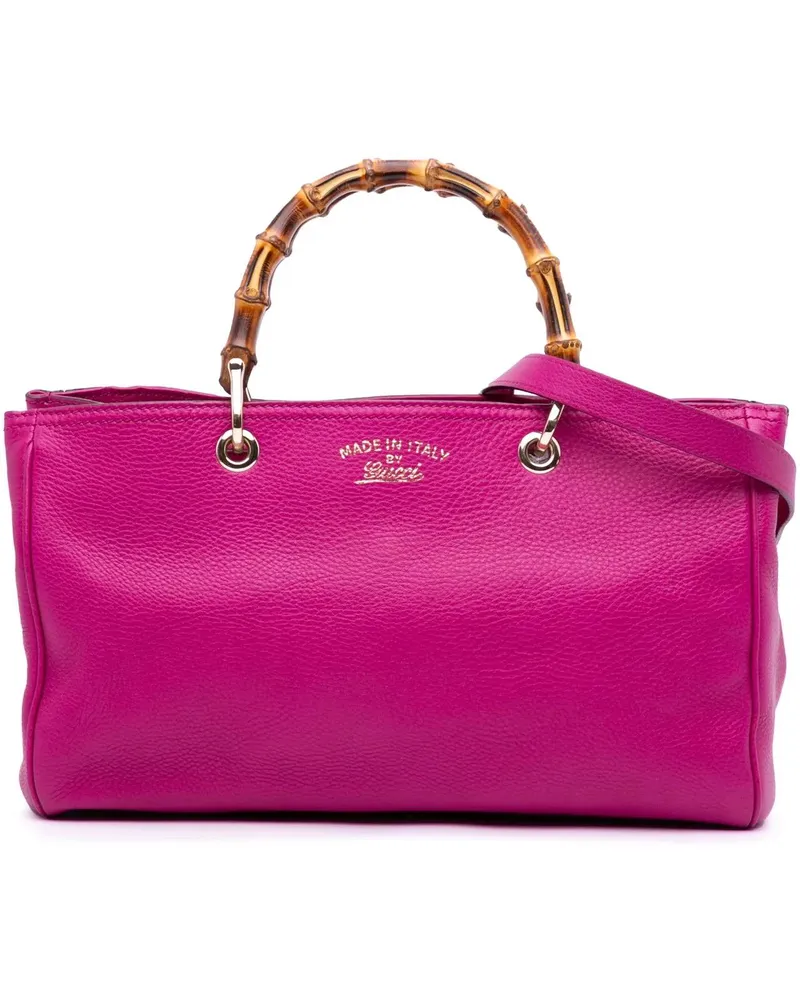 Gucci Hobo Bags Medium Calfskin Bamboo Shopper Satchel rosa Gold