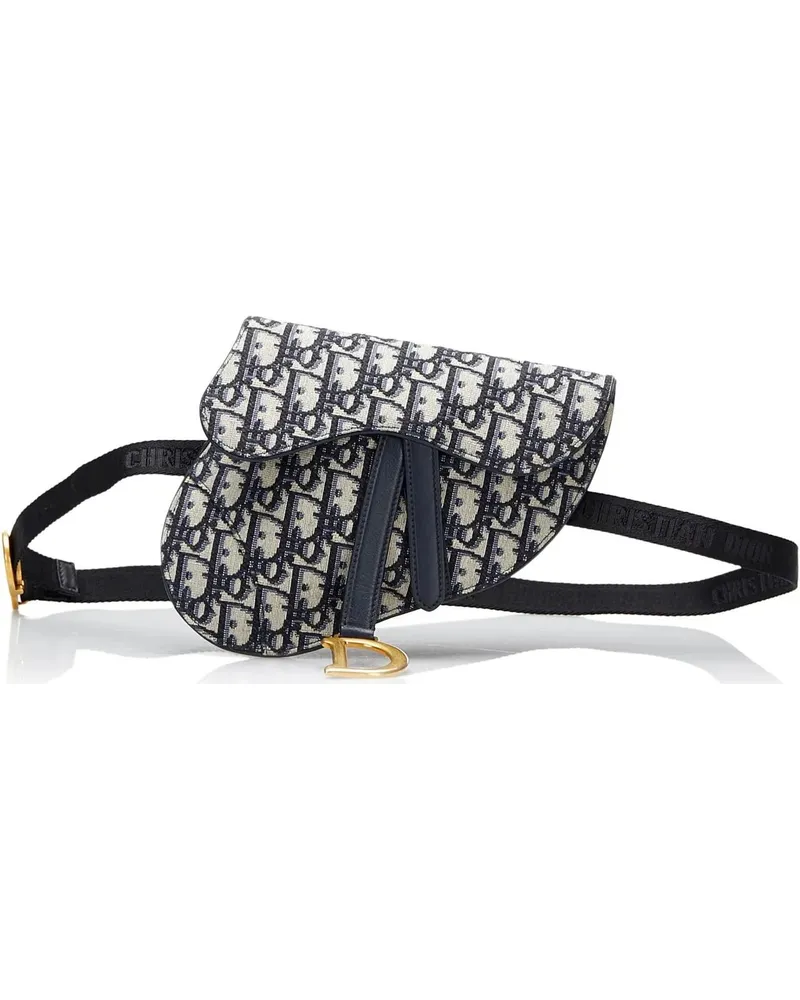 Dior Bauchtaschen 2019 Oblique Canvas Saddle Belt Bag blau Blau