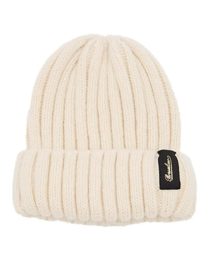 Borsalino Caps & Mützen Ribbed Cashmere Beanie With Folded Cuff beige Beige