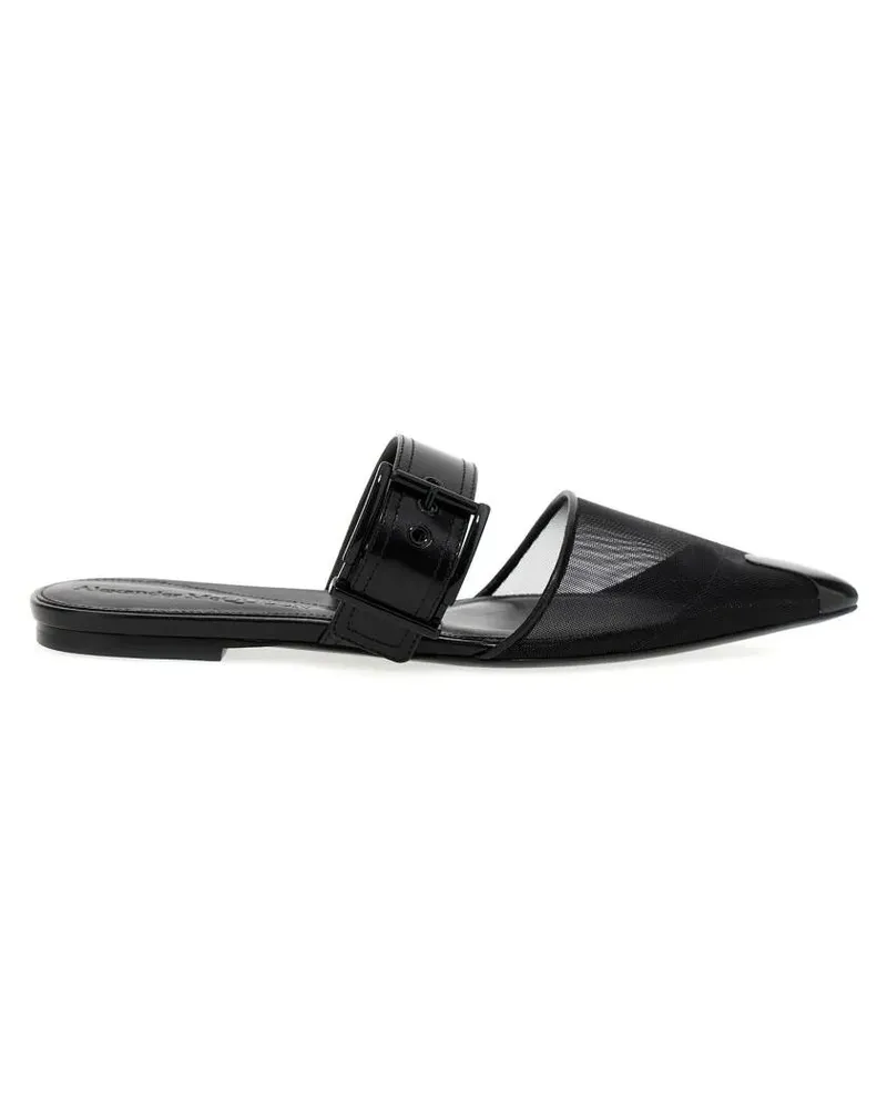 Alexander McQueen Slipper & Pantoletten 'Punk’ Mules schwarz Schwarz