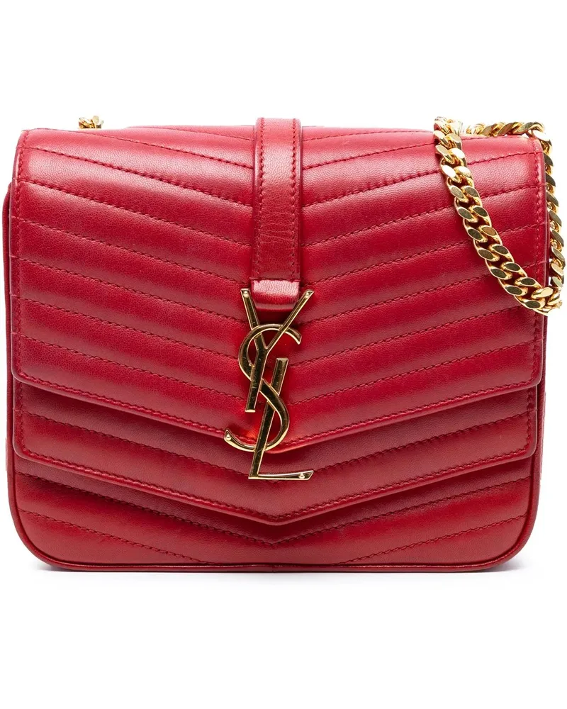 Saint Laurent Hobo Bags Small Chevron Lambskin Monogram Sulpice Bag rot Rot