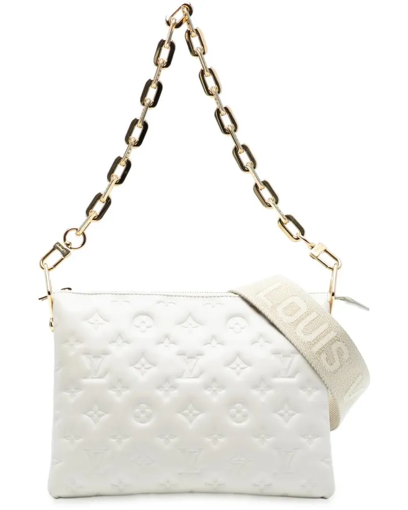 Louis Vuitton Hobo Bags Monogram Embossed Puffy Lambskin Coussin PM weiß Weiß