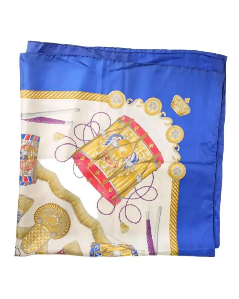Hermès Tücher & Schals Les Tambours Blue Silk Scarf blau Blau