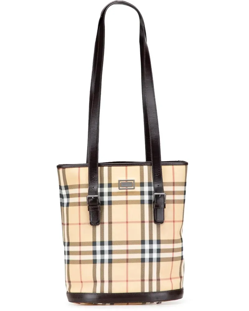 Burberry Hobo Bags House Check Coated Canvas Bucket Bag braun Braun