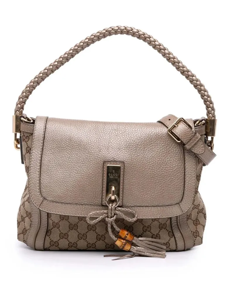 Gucci Hobo Bags GG Canvas Bella Flap Satchel braun Braun