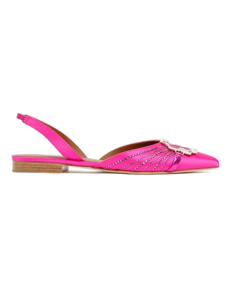 Malone Souliers Fuchsia Satin Misha Flats pink Rosa