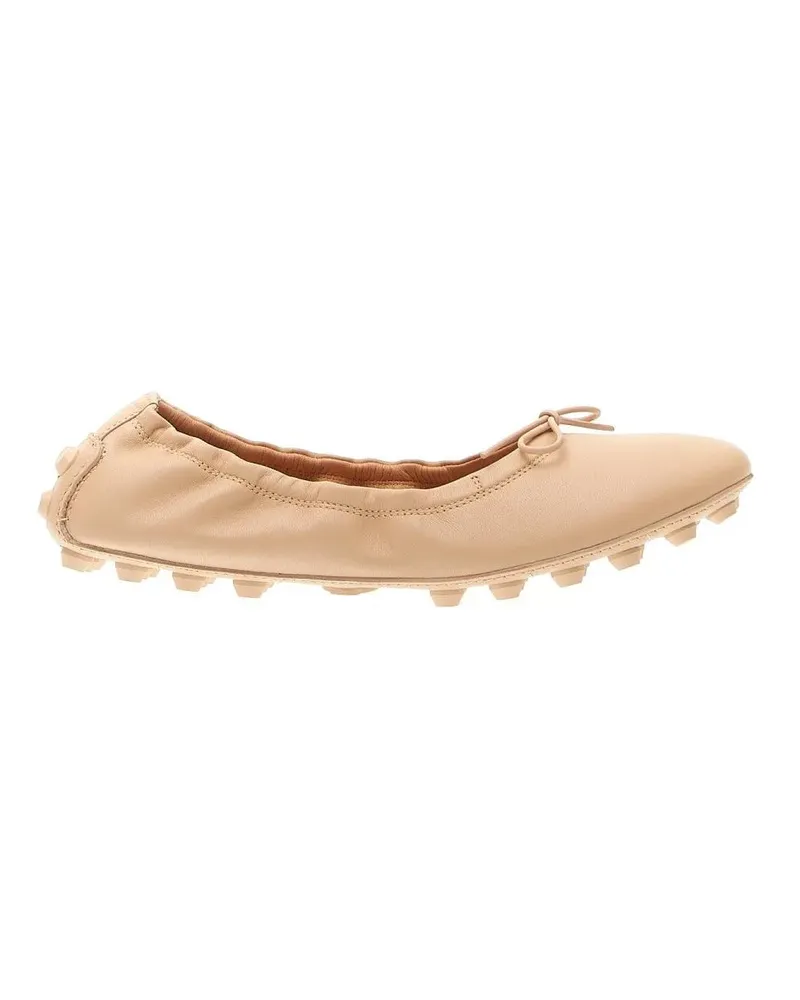 TOD'S Bubble Ballerina In Beige Leather braun Braun