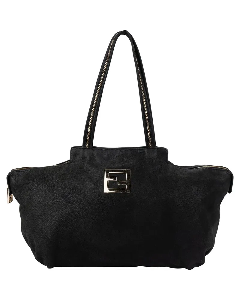 Fendi Crossbody Bags  Black Nubuck Glitter Chain Handbag bunt Bunt