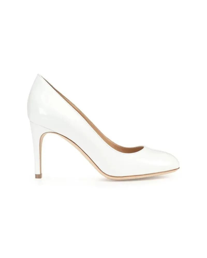 Sergio Rossi Hohe Schuhe White Leather Pumps With Sleek Design weiß Weiß