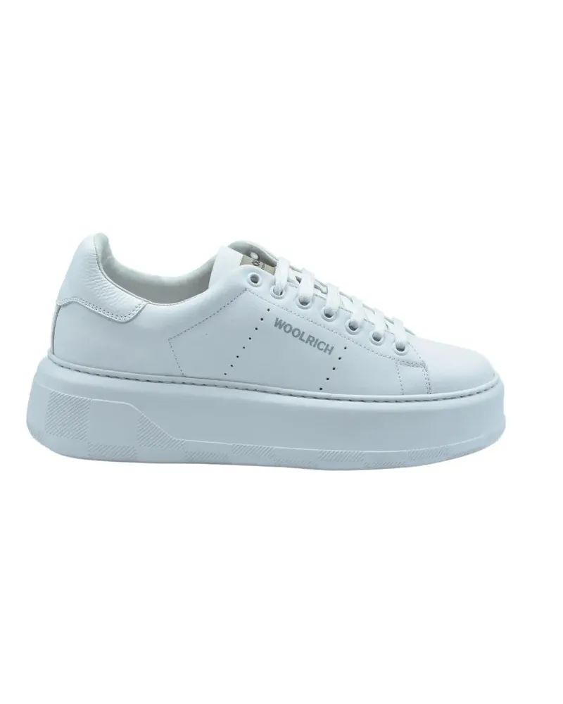 Woolrich Low-Top Sneaker White Lace-Up Sneakers With Platform Sole weiß Weiß