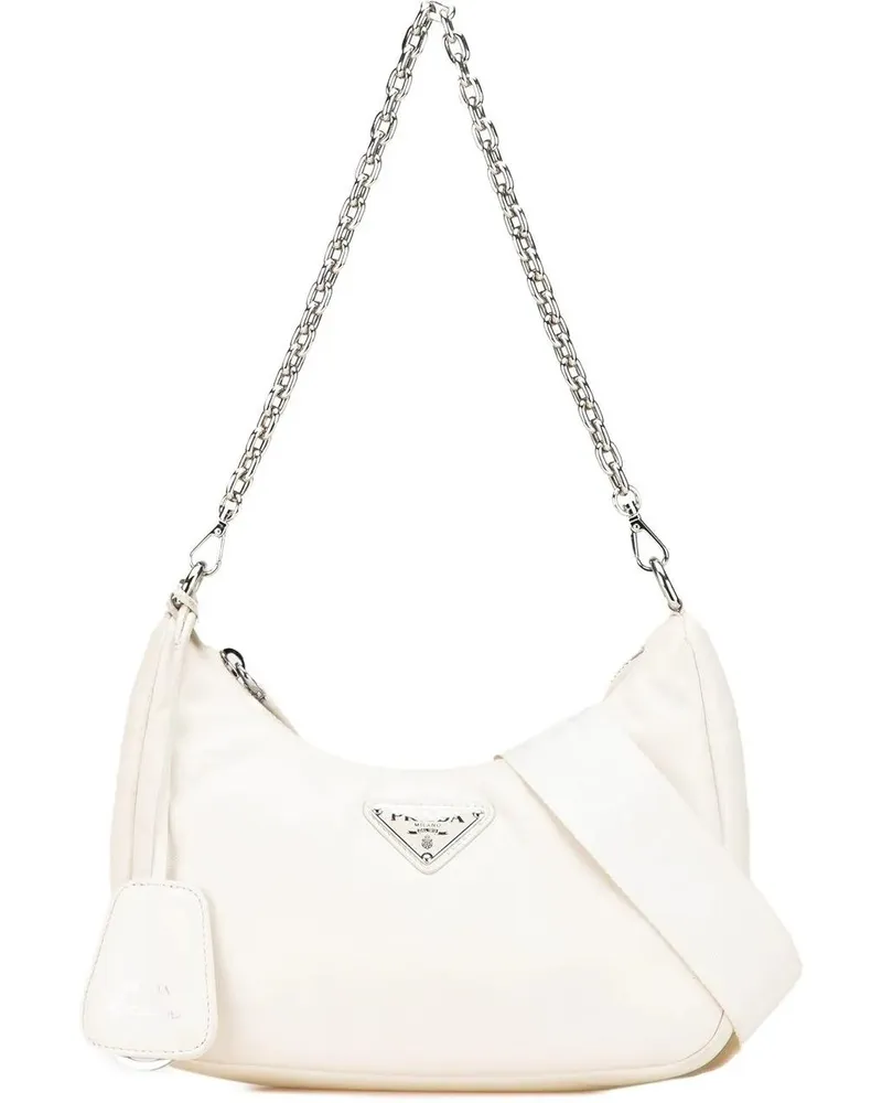Prada Hobo Bags 2013-2024 Nappa Soft Padded Re Edition 2005 Satche weiß Weiß