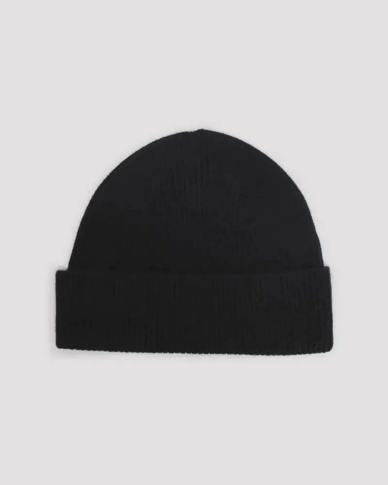 Ermenegildo Zegna Caps & Mützen Oasi Black Cashmere Beanie schwarz Schwarz