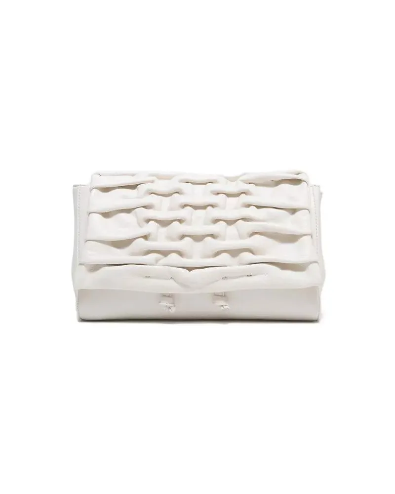 Reptile's House Hobo Bags Shoulder Bag With Flap In Soft White Quilted Calfs weiß Weiß