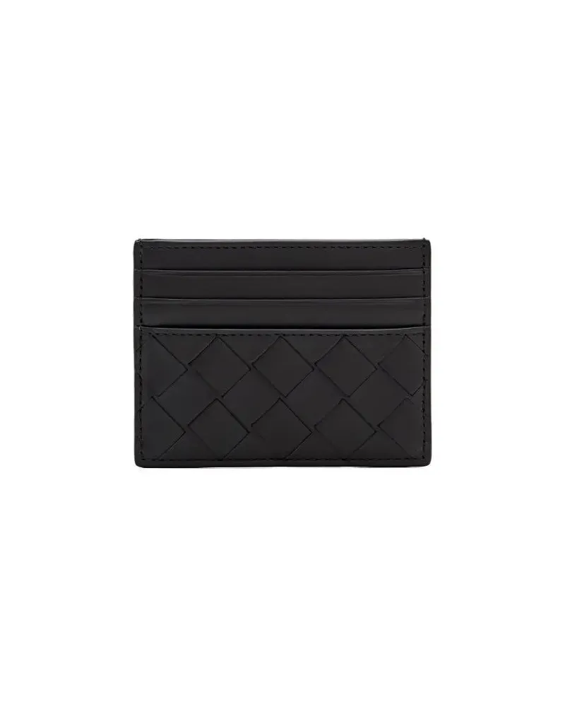 Bottega Veneta Portemonnaies Small Interlaced Card Holder schwarz Schwarz