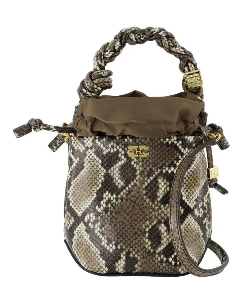 Ganni Beuteltaschen Bou Bucket Purse - Leather - Printed bunt Bunt
