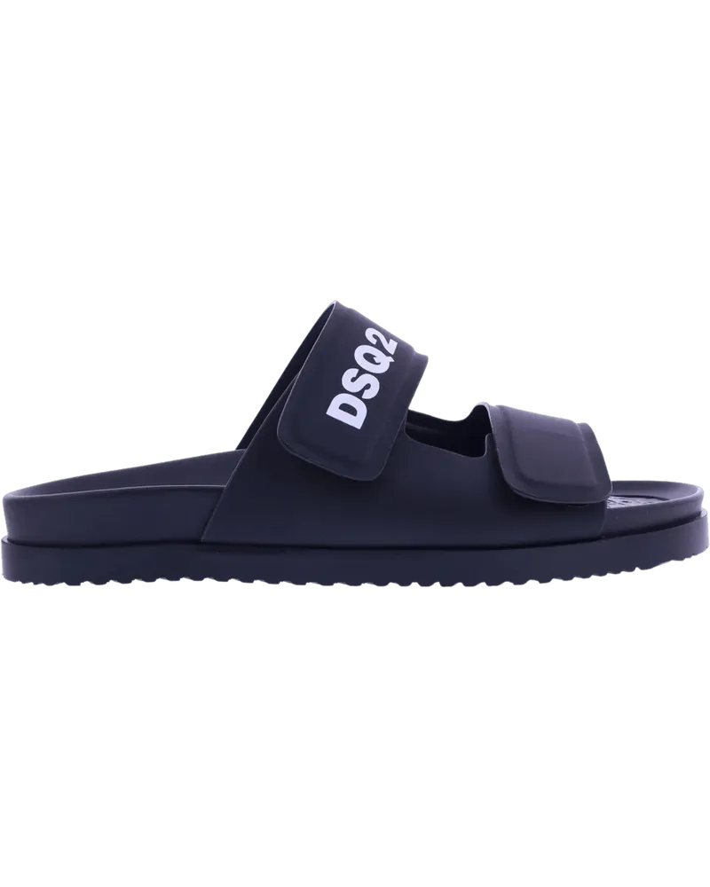 Dsquared2 Slipper & Pantoletten Heren Flat Sandals schwarz Schwarz