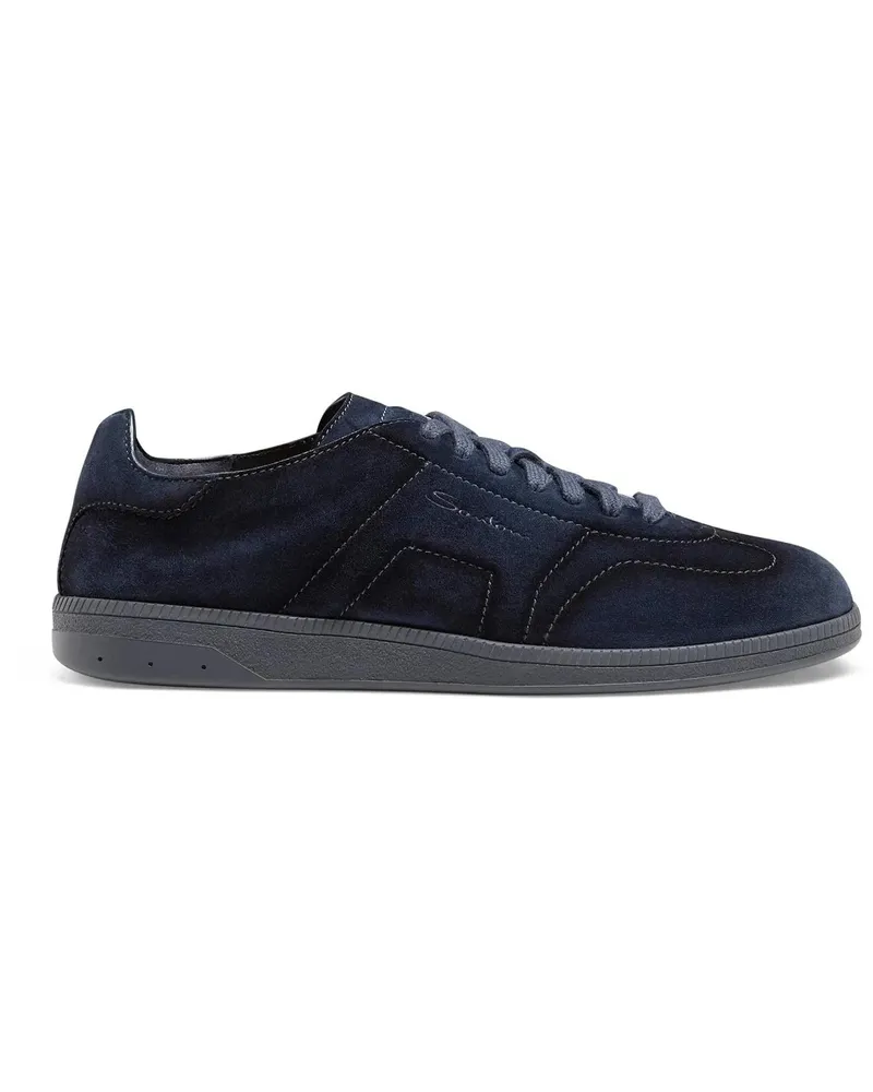 Santoni Low-Top Sneaker Sneaker DBS Oly aus Veloursleder weiß Weiß