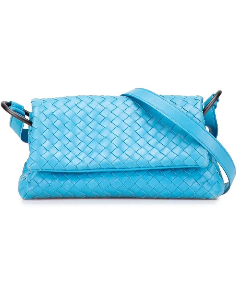 Bottega Veneta Hobo Bags Nappa Intrecciato Flap Crossbody blau Blau