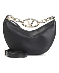 Valentino Garavani Shopper Vlogo Moon Black Lamb Leather Shoulder Bag Schwarz