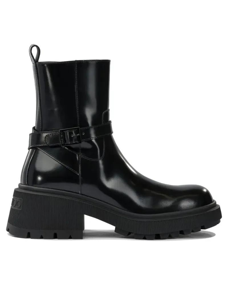 Jimmy Choo Stiefel "Conny Flat" Ankle Boots schwarz Schwarz