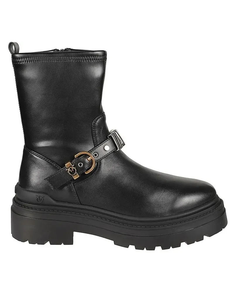 Pinko Stiefel Short Boots With Buckle schwarz Schwarz